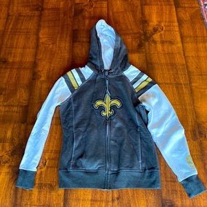 Majestic Fan Fashion New Orleans Saints Zip Up Sweatshirt - Size Medium